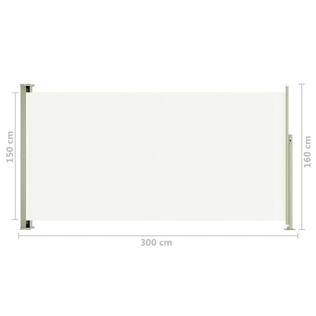 Helloshop26 - Auvent paravent store brise-vue latéral rétractable de patio jardin terrasse balcon protection visuelle écran 160 x 300 cm crème - Image 6