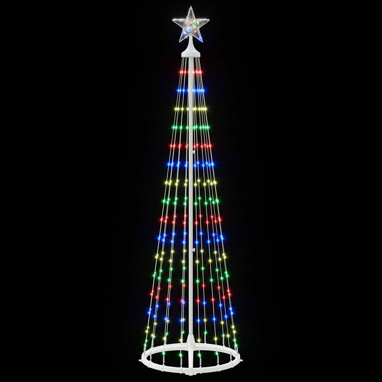 Vidaxl - Sapin cône lumineux LED 180 cm 250 LED Multicolore Acier Blanc vidaXL 42050801 - Image 5