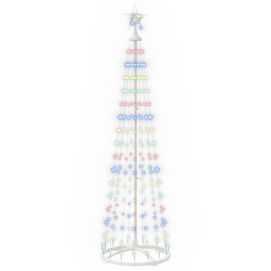 Vidaxl - Sapin cône lumineux LED 180 cm 250 LED Multicolore Acier Blanc vidaXL 42050801 - Image 2