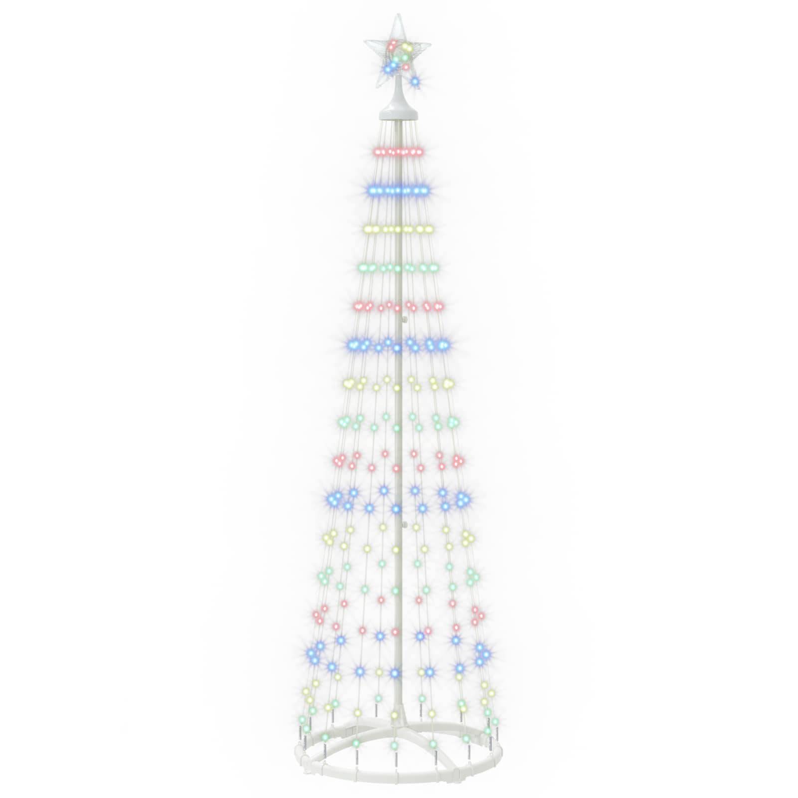 Vidaxl - Sapin cône lumineux LED 180 cm 250 LED Multicolore Acier Blanc vidaXL 42050801 - Image 2