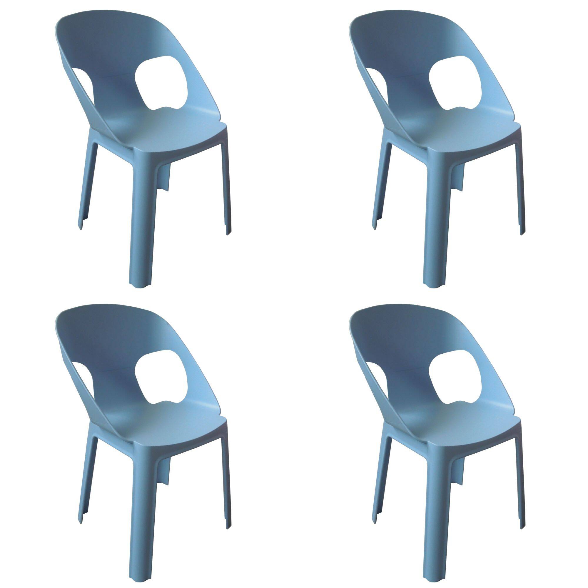 Set 4 chaises pour enfants intérieur, extérieur bleu ciel RITA garbar - Image 1