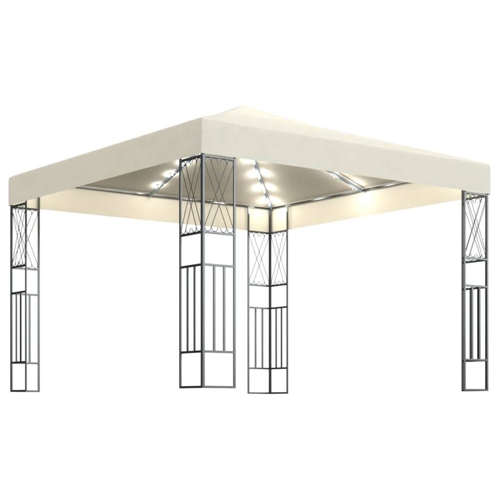 Tonnelle Aluminium Crème avec LED 3 x 3 x 2.6 m - PANGIVO - Image 2
