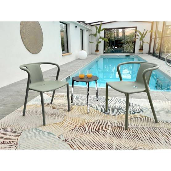 Fauteuil de jardin empilable en Polypropylène - Vert olive - DIEGO - Image 8