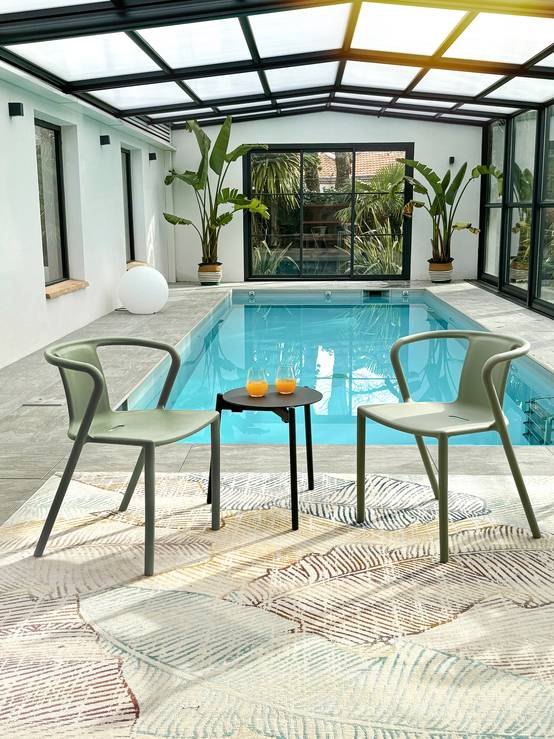 Fauteuil de jardin empilable en Polypropylène - Vert olive - DIEGO - Image 1