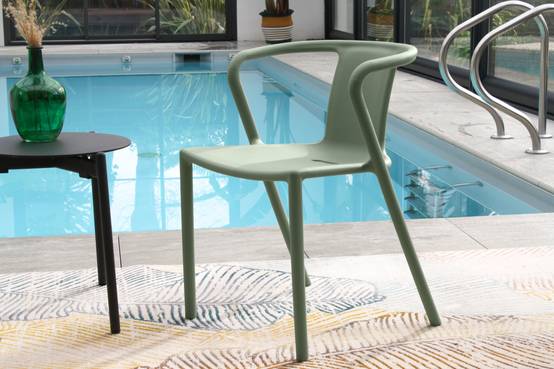 Fauteuil de jardin empilable en Polypropylène - Vert olive - DIEGO - Image 6