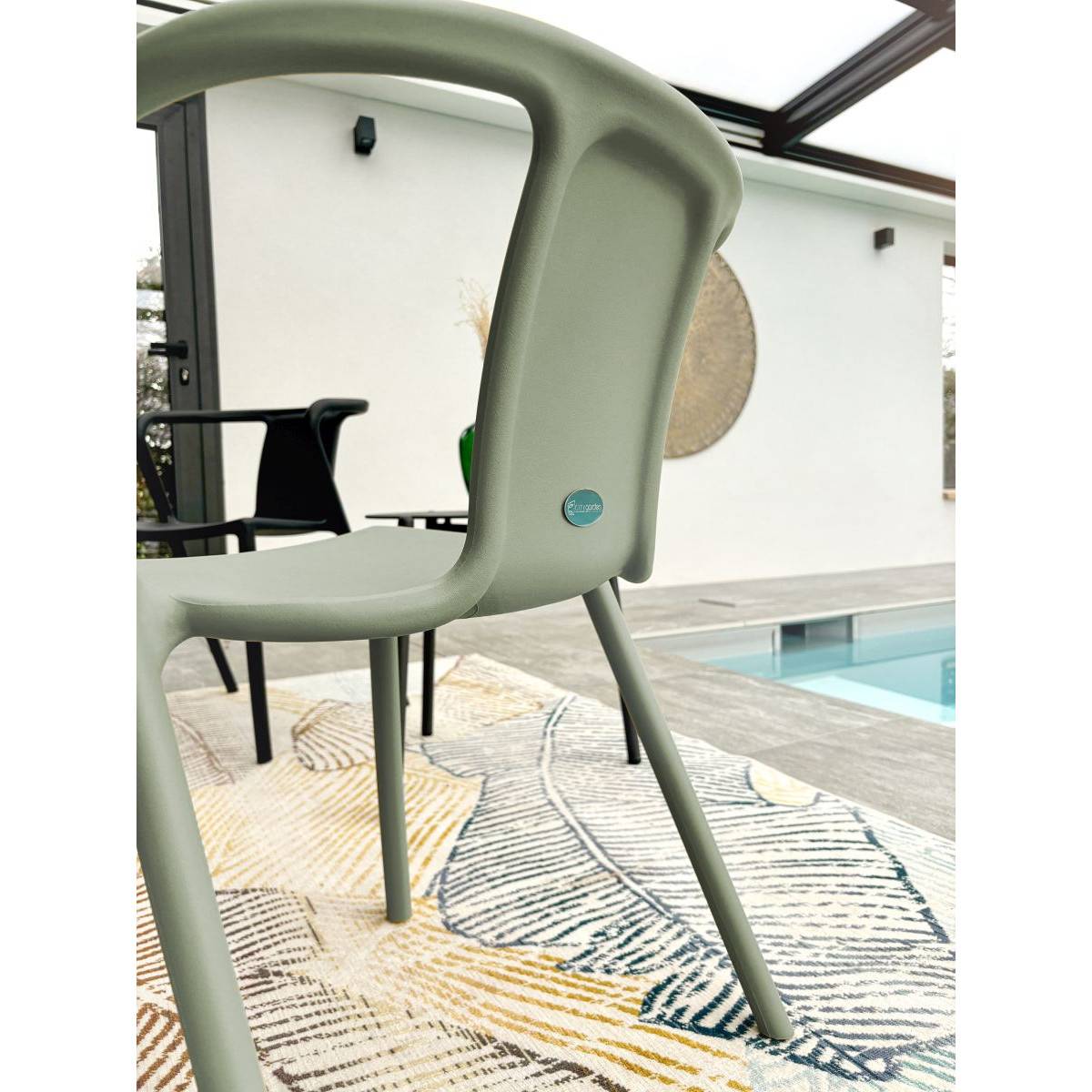 Paris Prix - Fauteuil de Jardin Empilable "Diego" 72cm Vert Olive - Image 4