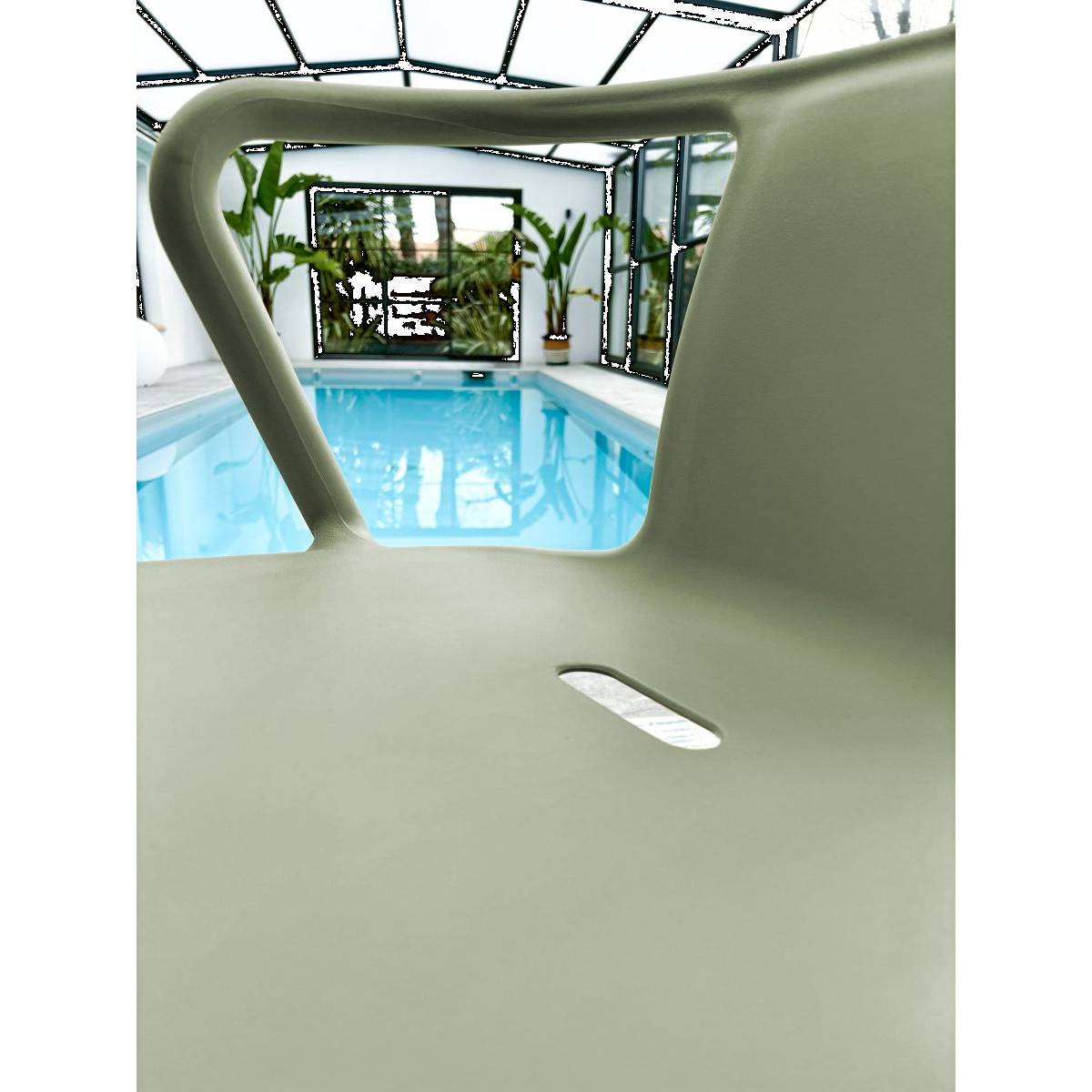 Paris Prix - Fauteuil de Jardin Empilable "Diego" 72cm Vert Olive - Image 3