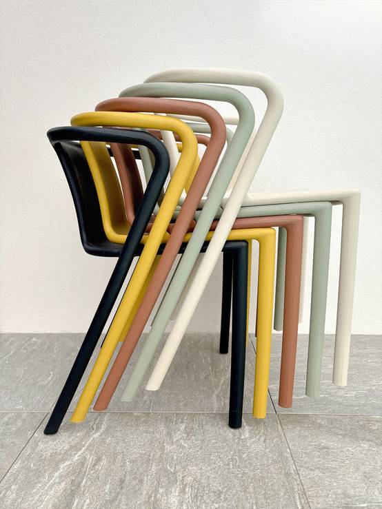 Fauteuil de jardin empilable en Polypropylène - Vert olive - DIEGO - Image 4