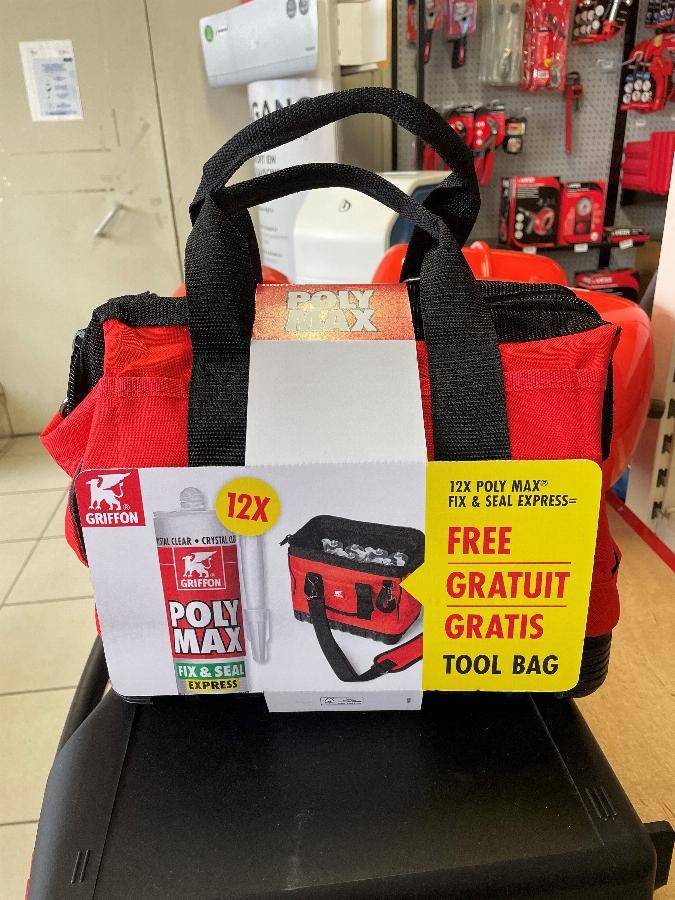 Max bag de 12 Mastic colle Poly Max Fix 1Seal Express Crystal GRIFFON 300 gr - 7000513 - Image 2