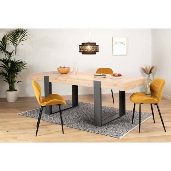 Table a manger - Rectangulaire - Panneaux de particules - Industriel - Loft - L 223,9 x P 93 x H 78,6 cm - Image 2