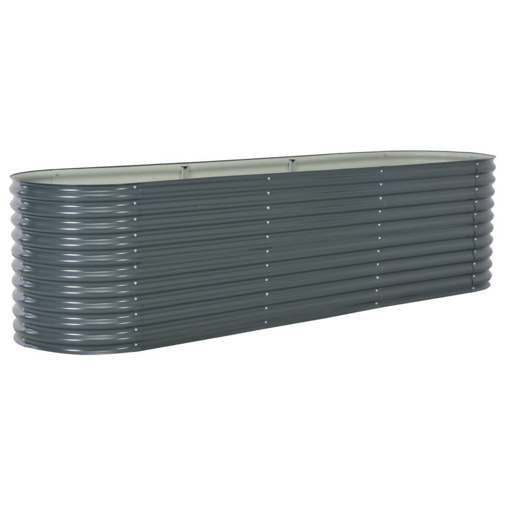 Helloshop26 - Jardinière lit surélevé plantes fleurs jardin 320 x 80 x 81 cm acier galvanisé gris - Image 4