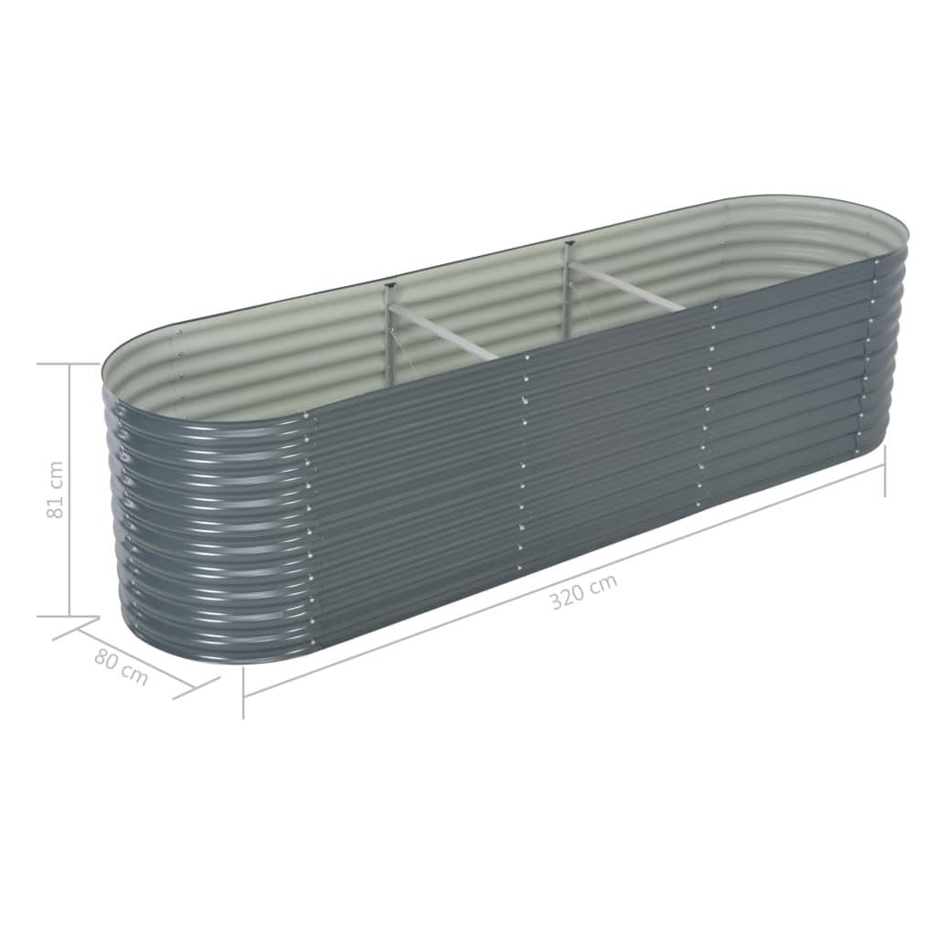 Helloshop26 - Jardinière lit surélevé plantes fleurs jardin 320 x 80 x 81 cm acier galvanisé gris - Image 7