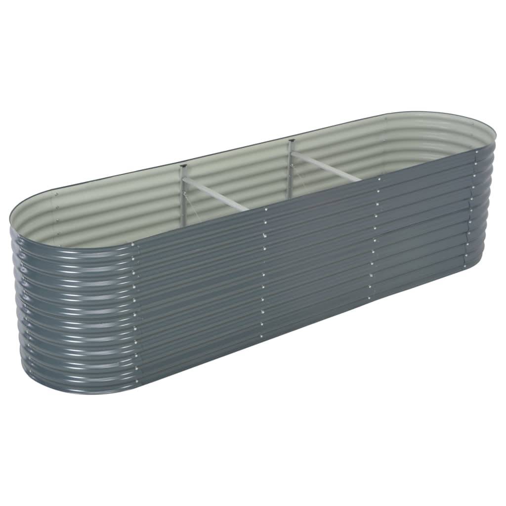 Helloshop26 - Jardinière lit surélevé plantes fleurs jardin 320 x 80 x 81 cm acier galvanisé gris - Image 1