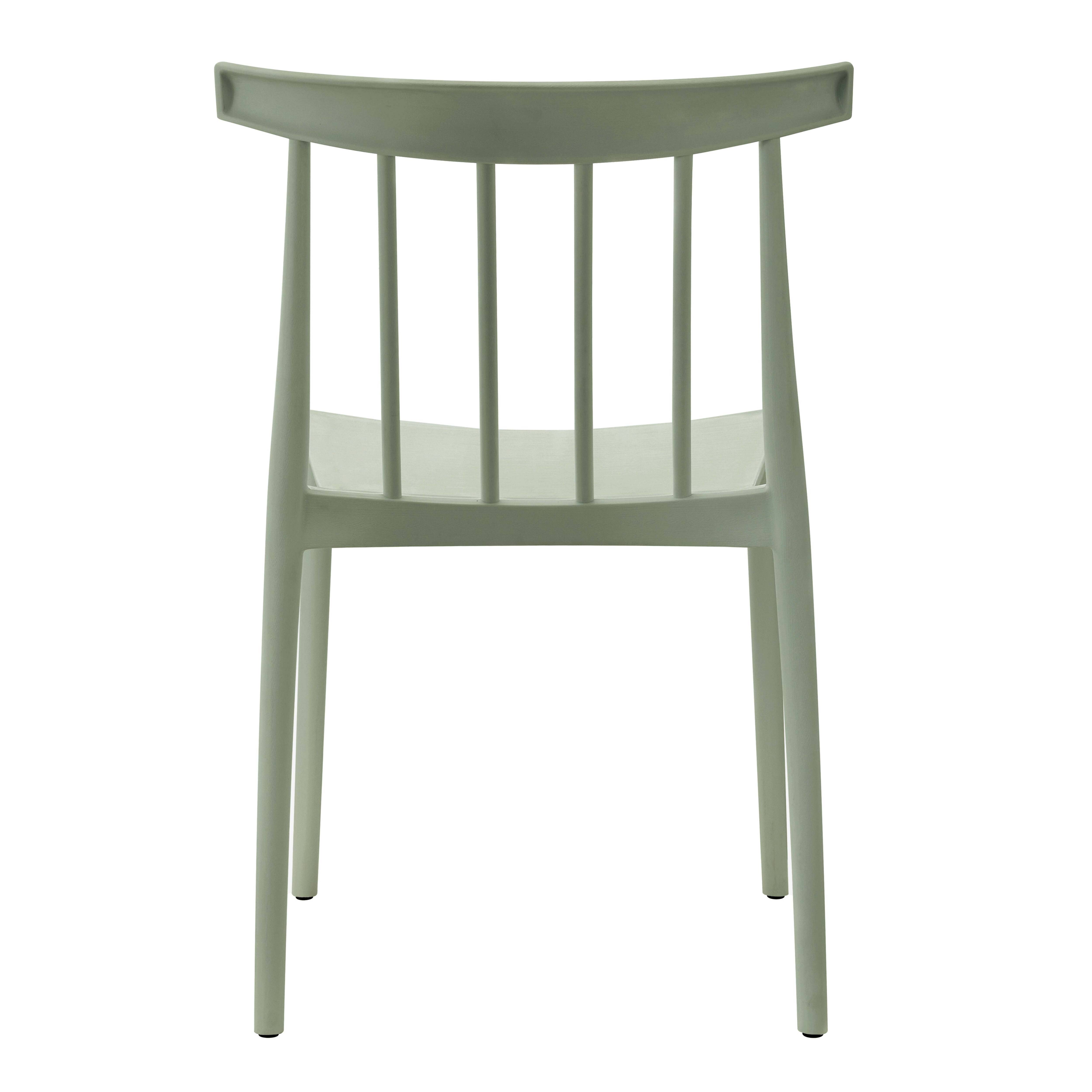 Oviala - Lot de 4 chaises de terrasse vert sauge en plastique Lisboa - Oviala - Image 3