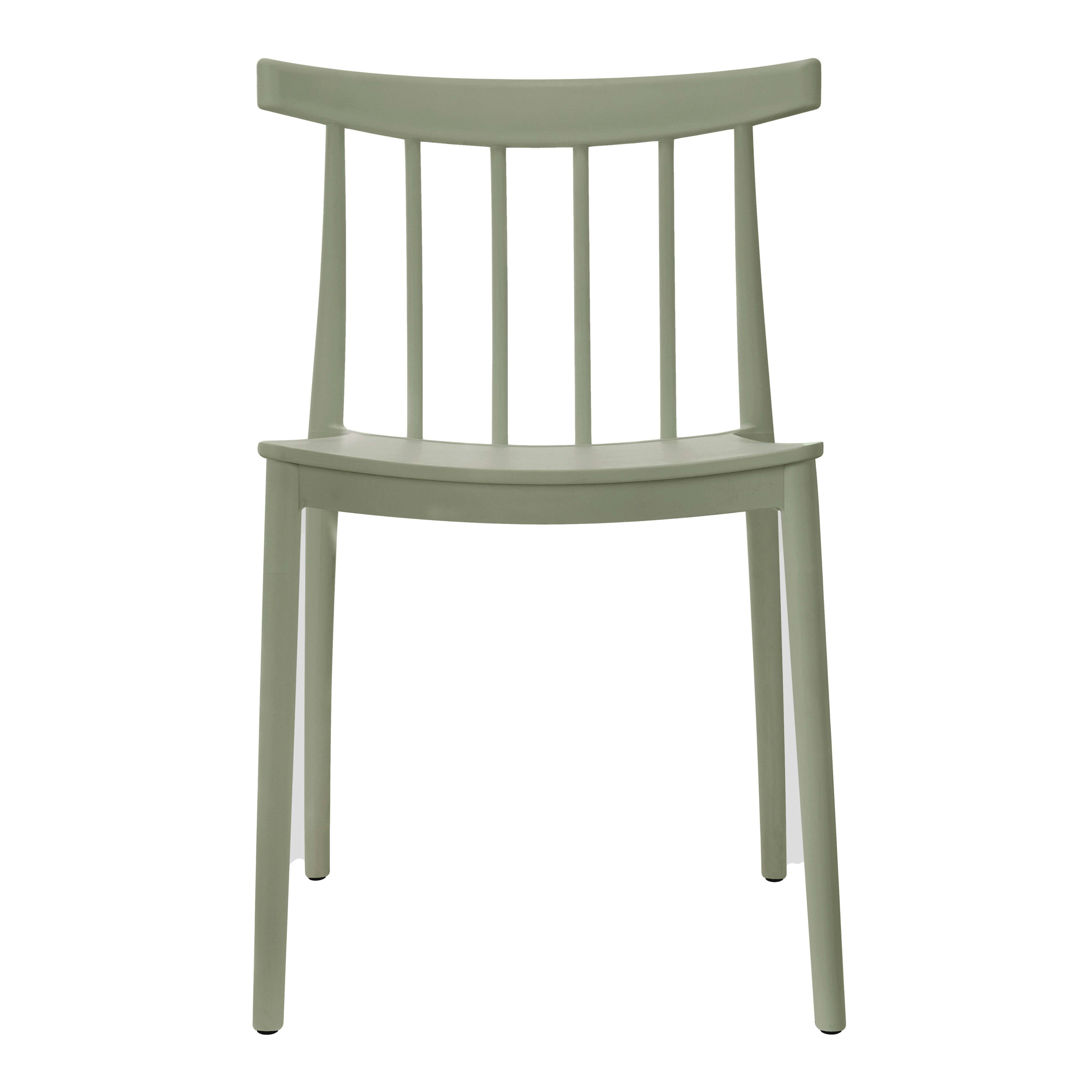Oviala - Lot de 4 chaises de terrasse vert sauge en plastique Lisboa - Oviala - Image 4