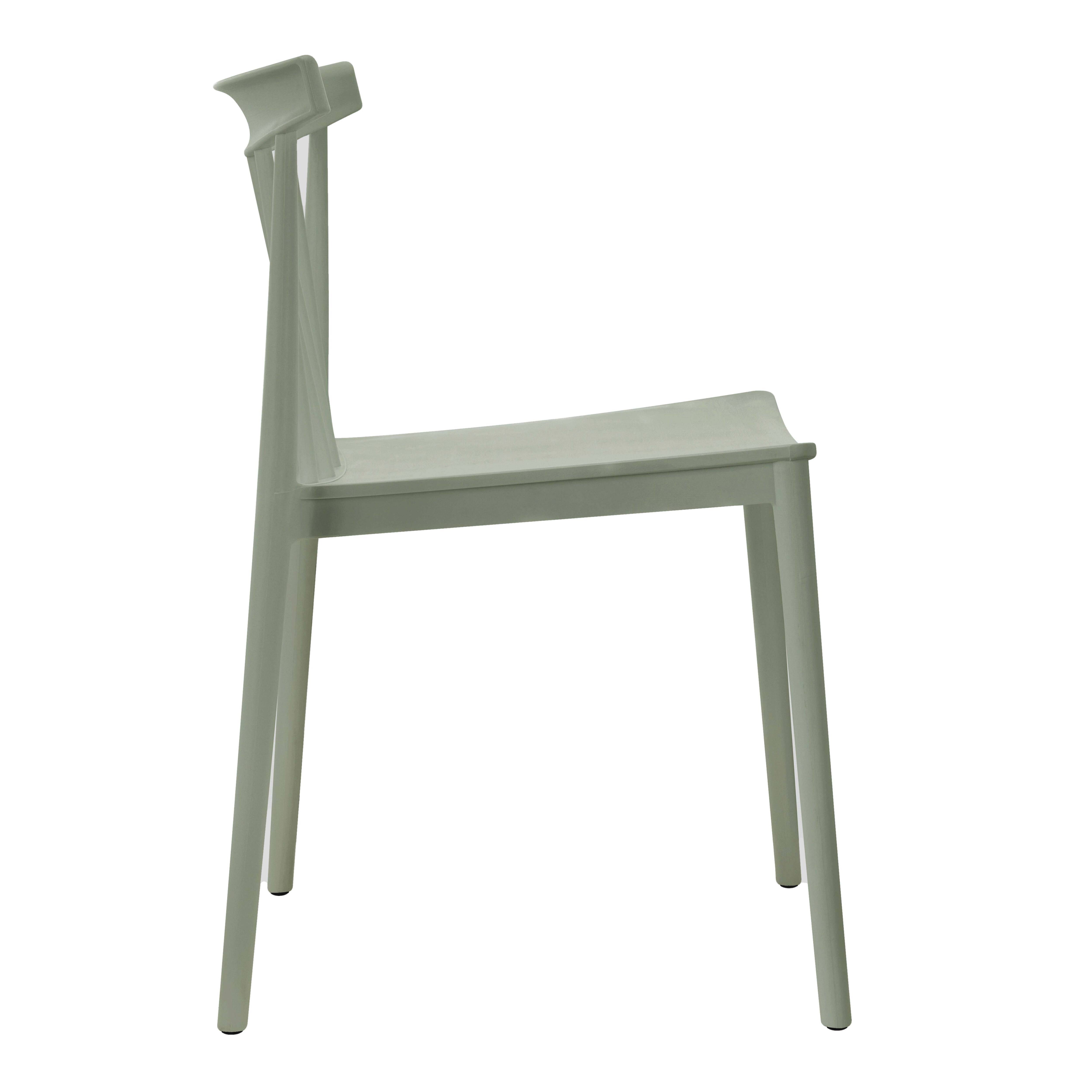 Oviala - Lot de 4 chaises de terrasse vert sauge en plastique Lisboa - Oviala - Image 5
