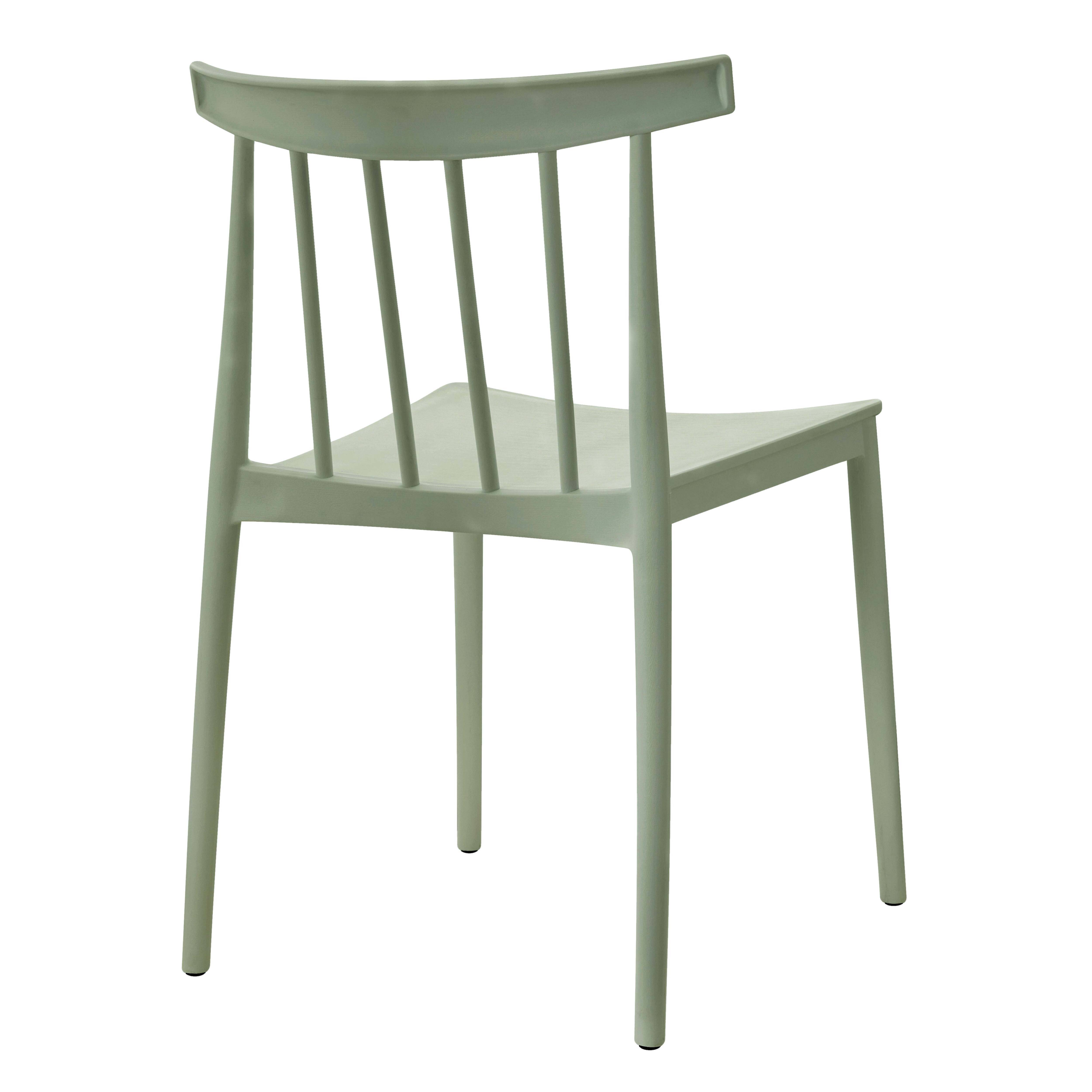Oviala - Lot de 4 chaises de terrasse vert sauge en plastique Lisboa - Oviala - Image 6