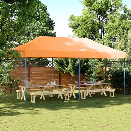Tente de réception acier orange 580 x 292 x 315 cm - PANGIVO - Image 1