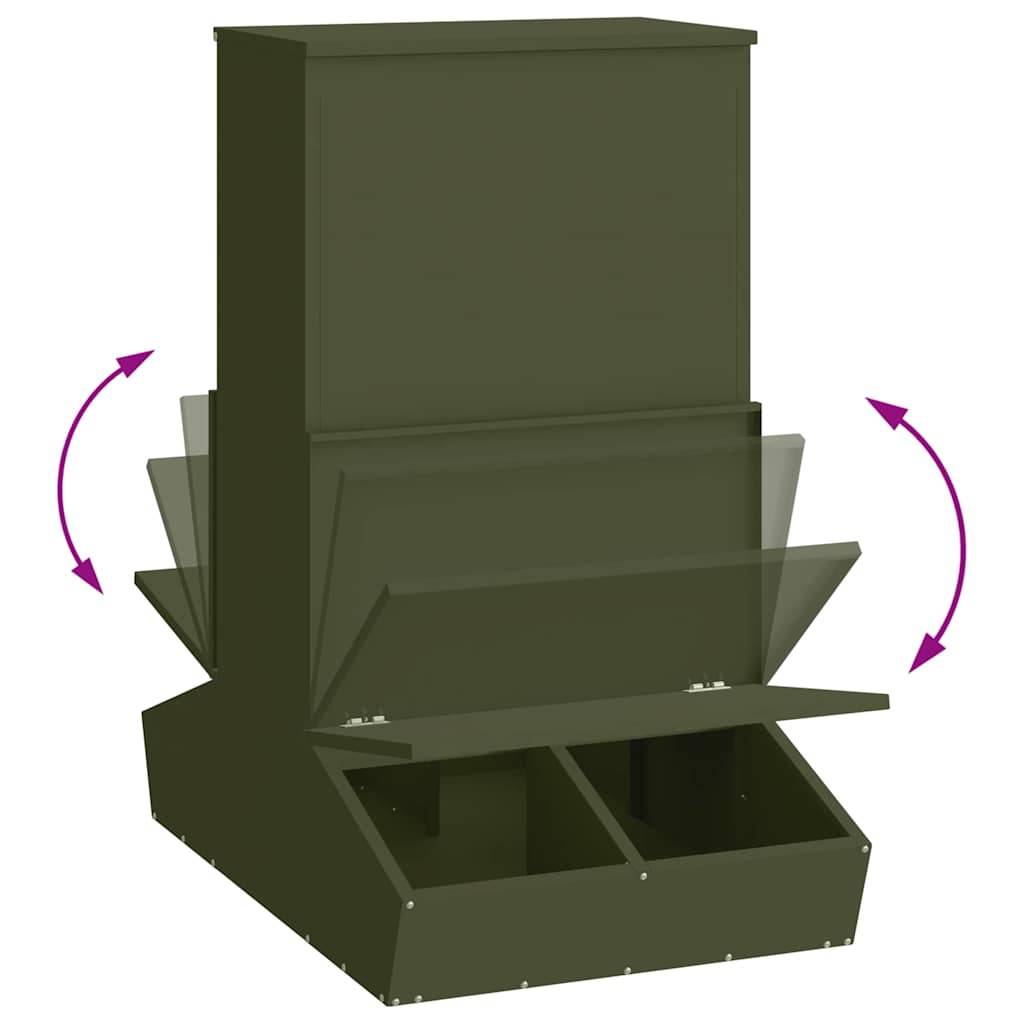 Mangeoire Porcs Métal 20kg Usage Intensif Élevage Vert Olive - ComfortXL Outdoor Living - Image 8