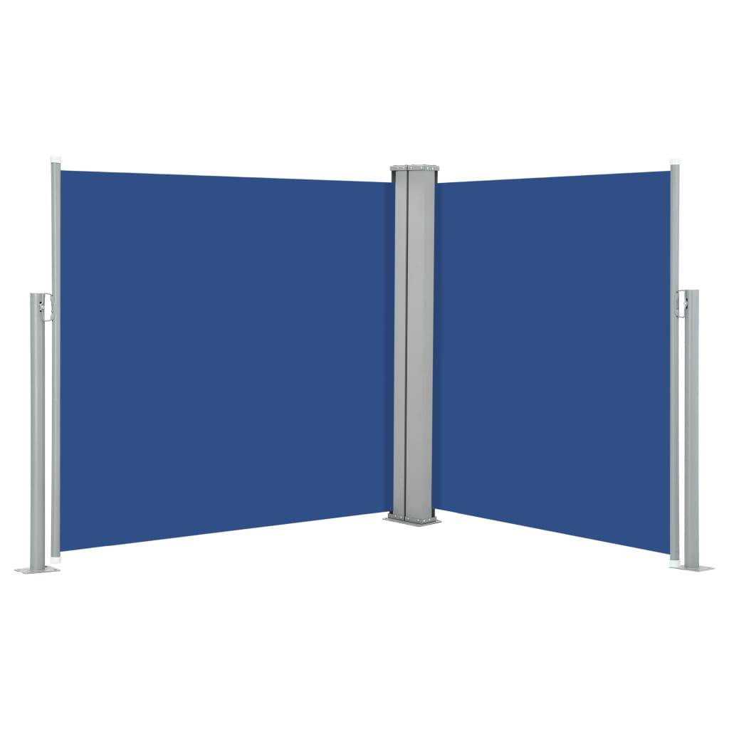 Helloshop26 - Auvent paravent store brise-vue latéral rétractable de patio jardin terrasse balcon protection visuelle écran 120 x 600 cm bleu - Image 1