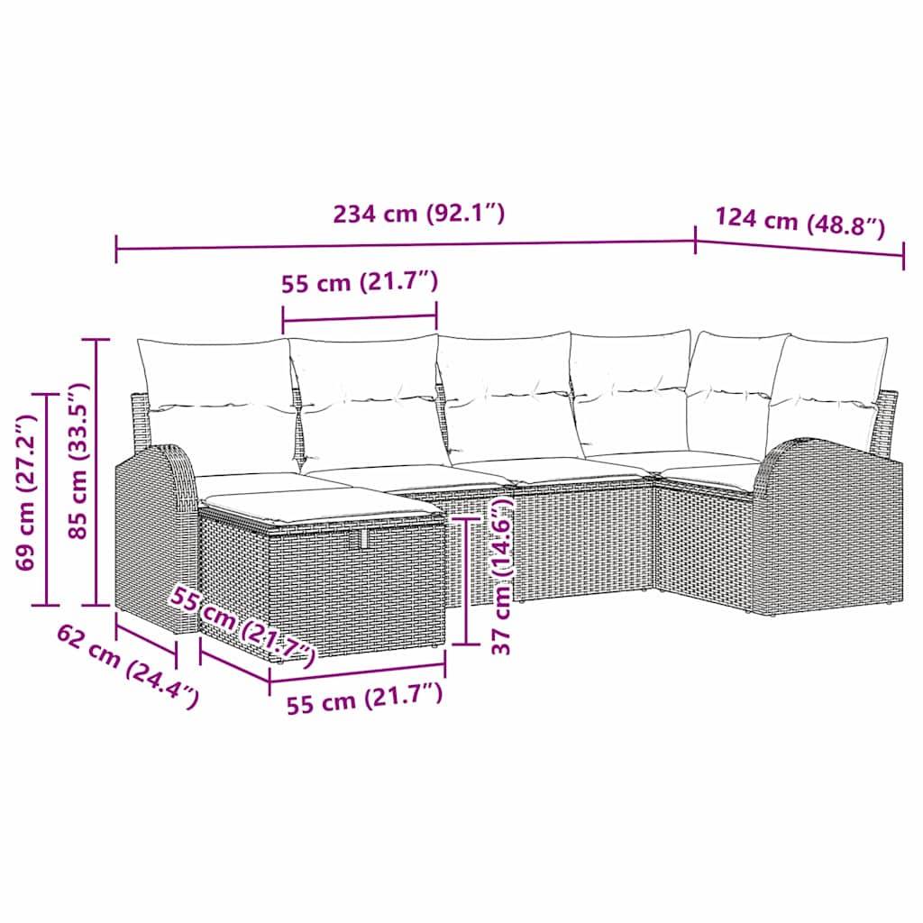 Canapé Modulable 6 pcs Poly Rotin Gris Clair avec Grands Canapés et Rangement pour Jardin Spacieux – ComfortXL Outdoor Living - Image 8