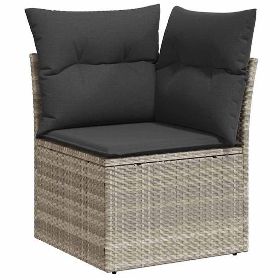 Canapé Modulable 6 pcs Poly Rotin Gris Clair avec Grands Canapés et Rangement pour Jardin Spacieux – ComfortXL Outdoor Living - Image 7