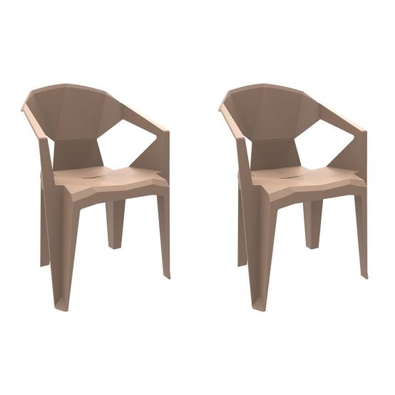Set 2 fauteuils intérieur, extérieur sable DELTA garbar - Image 1