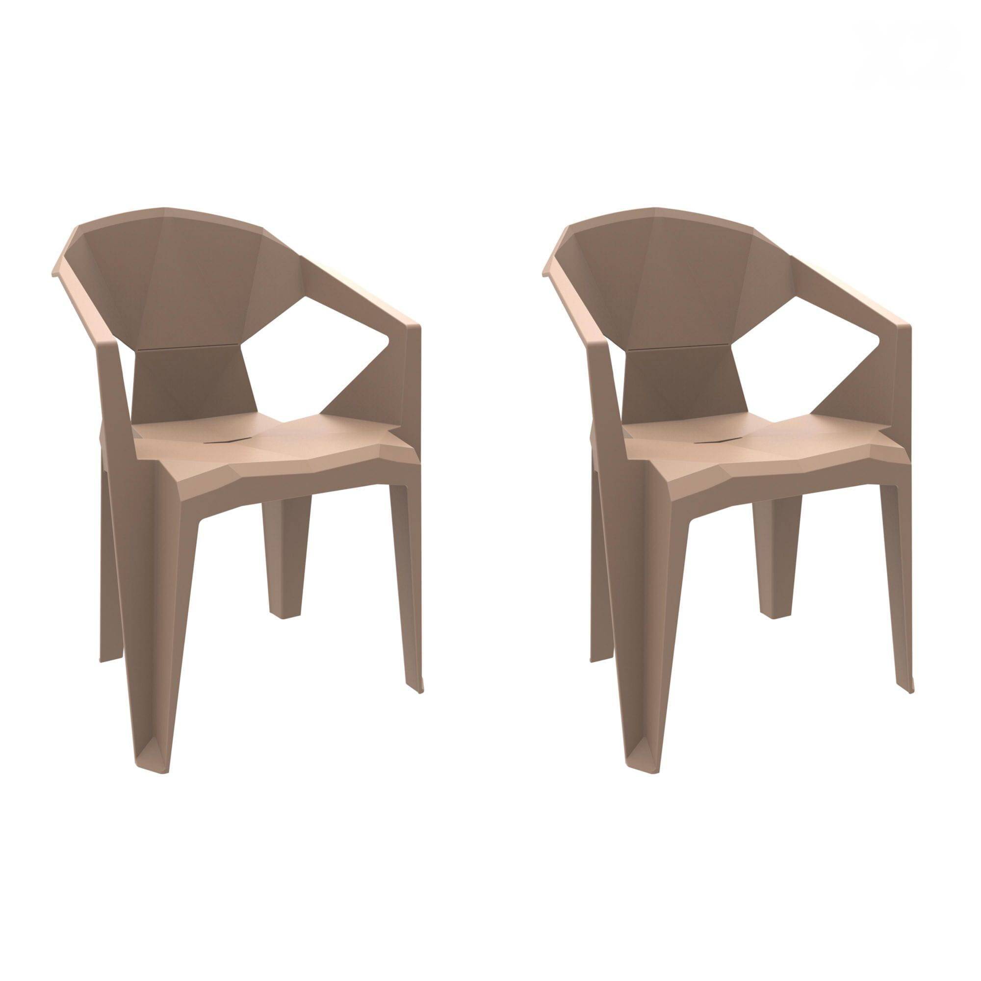 Set 2 fauteuils intérieur, extérieur sable DELTA garbar
