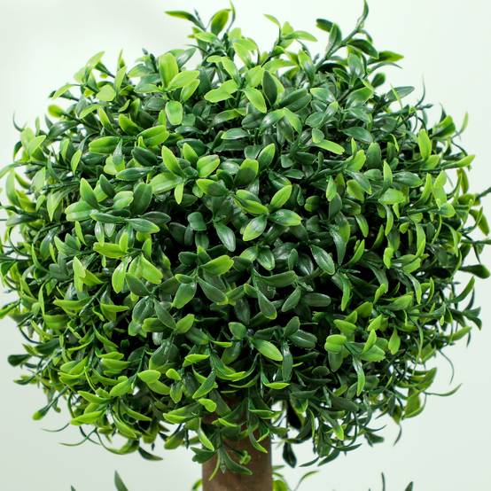 Lot de 2 arbres artificiels 101,6 cm 3 boules de buis topiaires fausse plante PE avec pot intérieur et extérieur - Image 10
