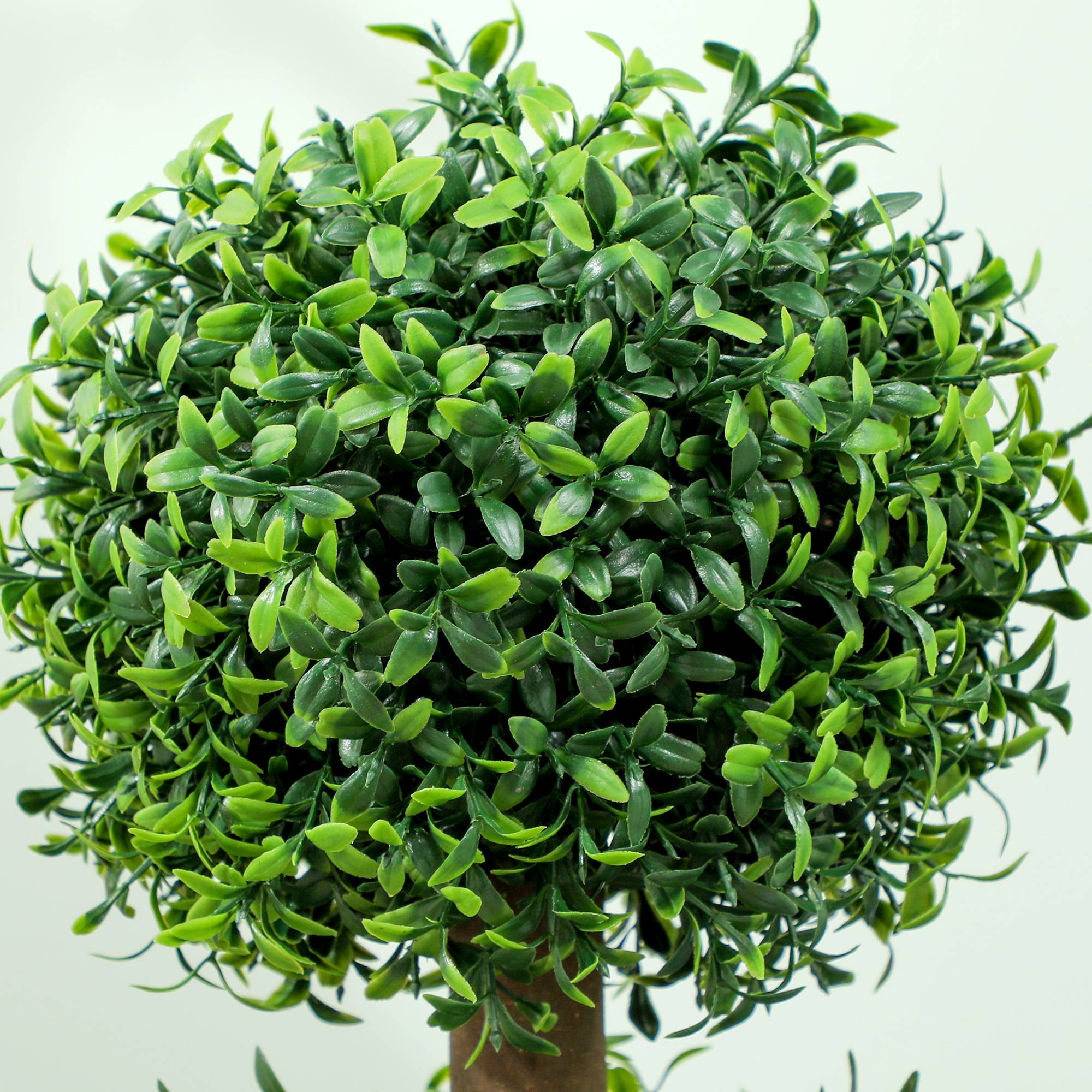 Lot de 2 arbres artificiels 101,6 cm 3 boules de buis topiaires fausse plante PE avec pot intérieur et extérieur - Image 10