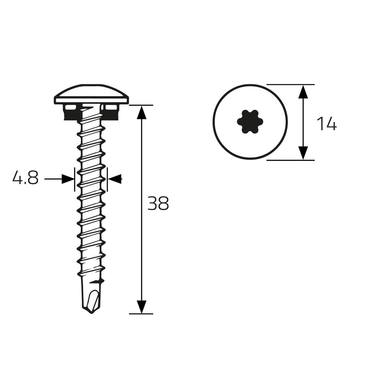 Kit de fixations MY METAL FACTORY 4.8 x 38 mm pour parement tasseau 20x20 - 57 - Image 4