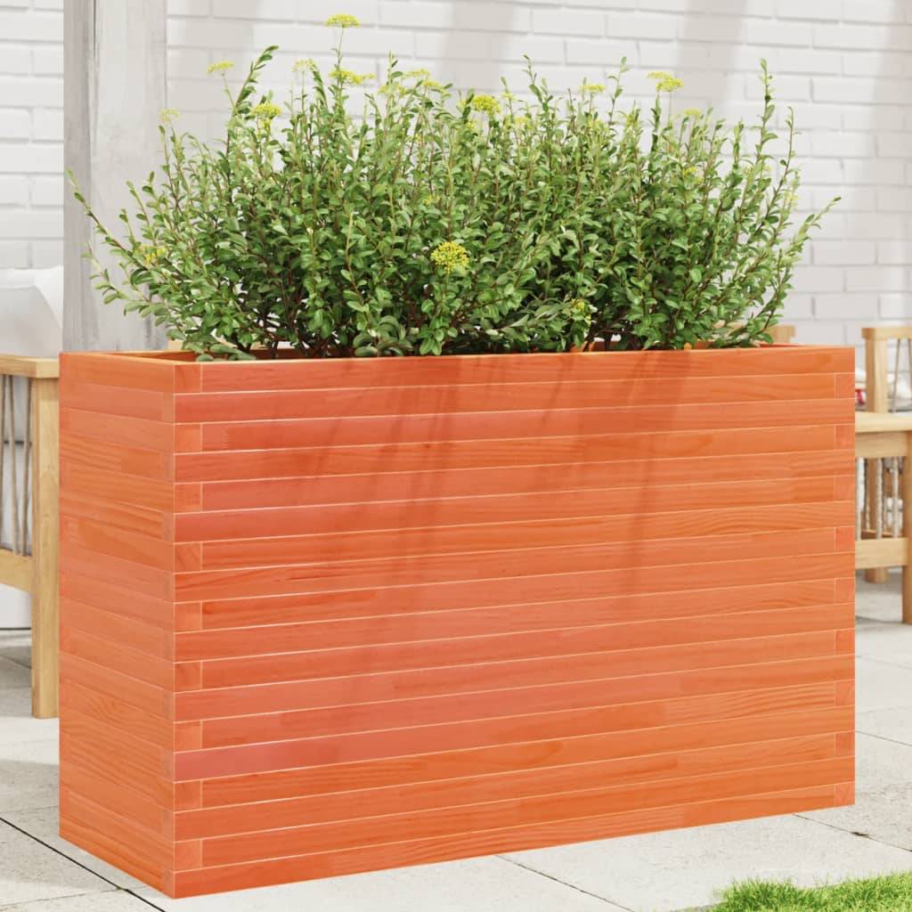 Vidaxl - Jardinière-Pot de fleur-Bac à fleurs cire marron 110x40x68,5 cm bois de pin massif - Image 1