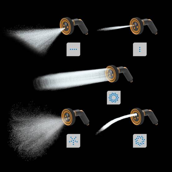 Fiskars - Pistolet d'arrosage - Multi 5 fonctions avec raccord STOP - set de pulvérisation universel - Image 2