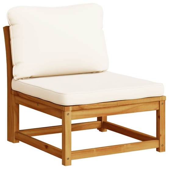 ComfortXL - Petit Salon de Jardin 4 Pièces Bois d'Acacia Tropical avec Table Basse pour Balcon Coussins Crème – ComfortXL Outdoor Living - Image 4