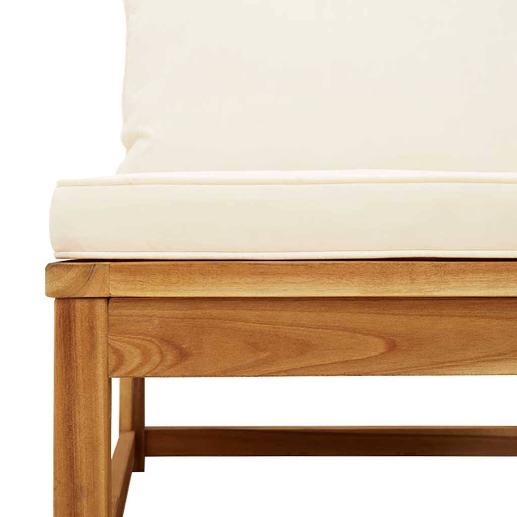 ComfortXL - Petit Salon de Jardin 4 Pièces Bois d'Acacia Tropical avec Table Basse pour Balcon Coussins Crème – ComfortXL Outdoor Living - Image 5