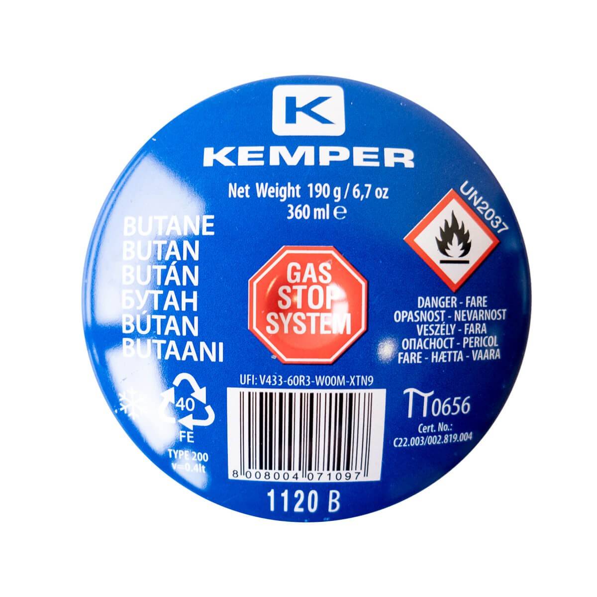 Pack de 36 Cartouches gaz 190g butane perçable sécurité stop-gaz Kemper - Image 2