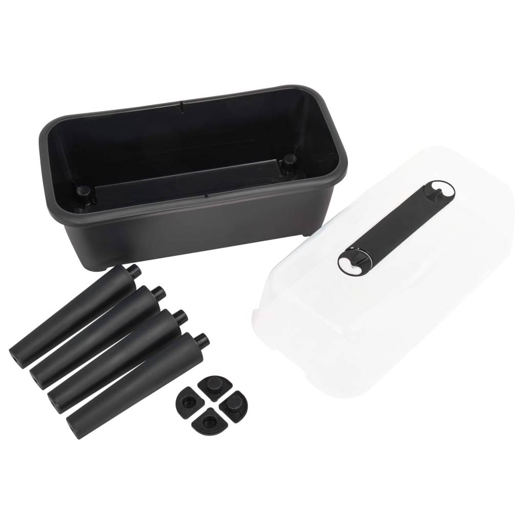 Carré potager surélevé avec serre en polypropylène pour semis et plantes Anthracite – ComfortXL Outdoor Living - Image 8