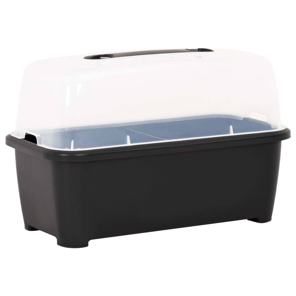 Carré potager surélevé avec serre en polypropylène pour semis et plantes Anthracite – ComfortXL Outdoor Living - Image 4