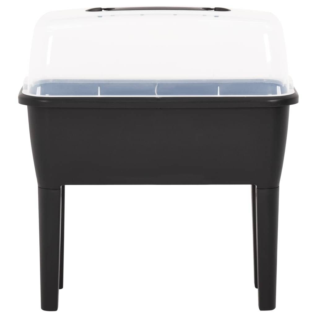 Carré potager surélevé avec serre en polypropylène pour semis et plantes Anthracite – ComfortXL Outdoor Living - Image 2