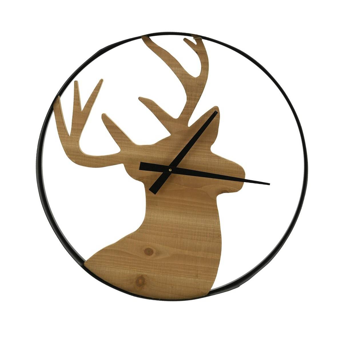 Aubry Gaspard - Horloge en pin et métal Cerf - Image 1