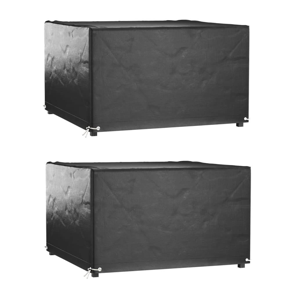Lot de 2 Housses Carrées PE pour Table de Jardin Protection Imperméable Anti-UV Terrasse Noir 125x125x75 cm – ComfortXL Outdoor Living - Image 1