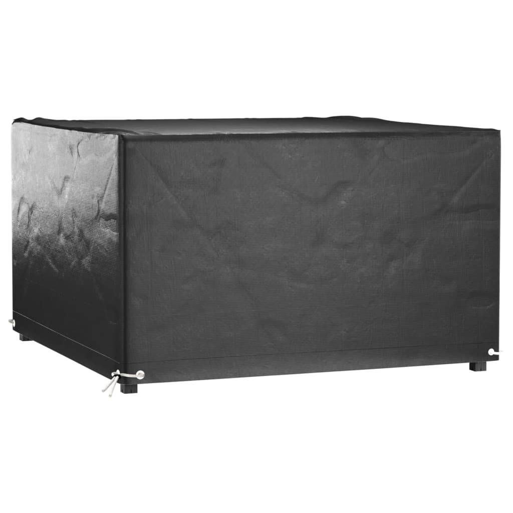 Lot de 2 Housses Carrées PE pour Table de Jardin Protection Imperméable Anti-UV Terrasse Noir 125x125x75 cm – ComfortXL Outdoor Living - Image 3