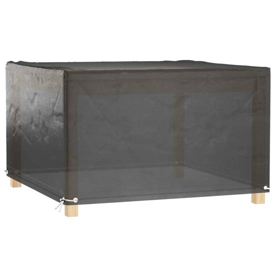 Lot de 2 Housses Carrées PE pour Table de Jardin Protection Imperméable Anti-UV Terrasse Noir 125x125x75 cm – ComfortXL Outdoor Living - Image 2