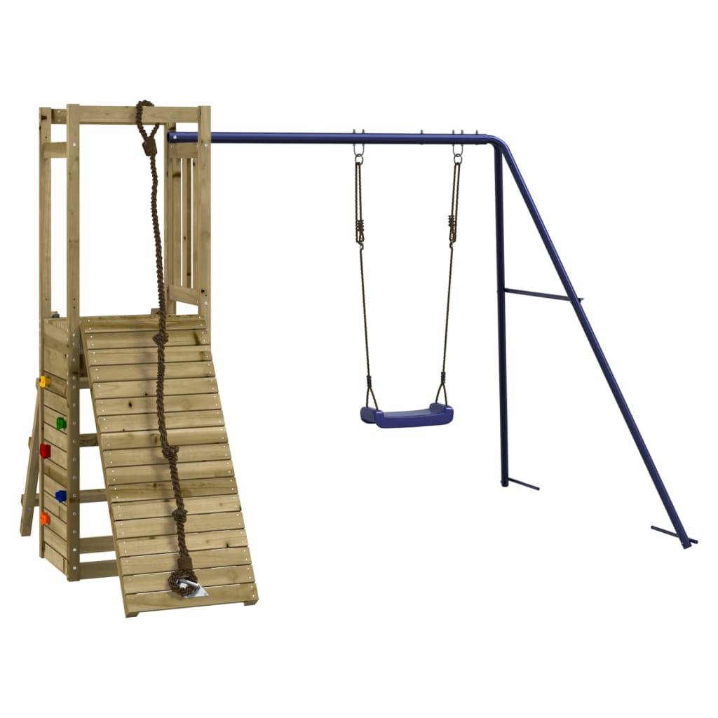 Helloshop26 - Aire de jeux d'extérieur balançoires toboggan portiques robuste jeux jardin 232 x 184 x 169 cm bois de pin imprégné - Image 1