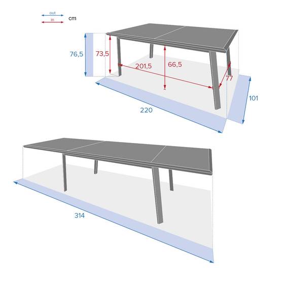 Hesperide - Table de jardin extensible "Pavane" graphite & pécan 12 places en aluminium traité époxy Hespéride - Image 7