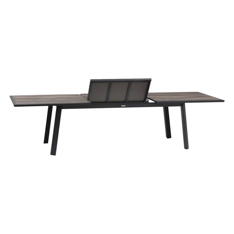 Hesperide - Table de jardin extensible "Pavane" graphite & pécan 12 places en aluminium traité époxy Hespéride - Image 5
