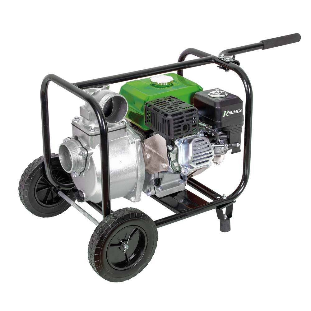 Ribimex - Motopompe thermique essence eaux claires 6 hp 212 cc 60m3 par heure sur roues