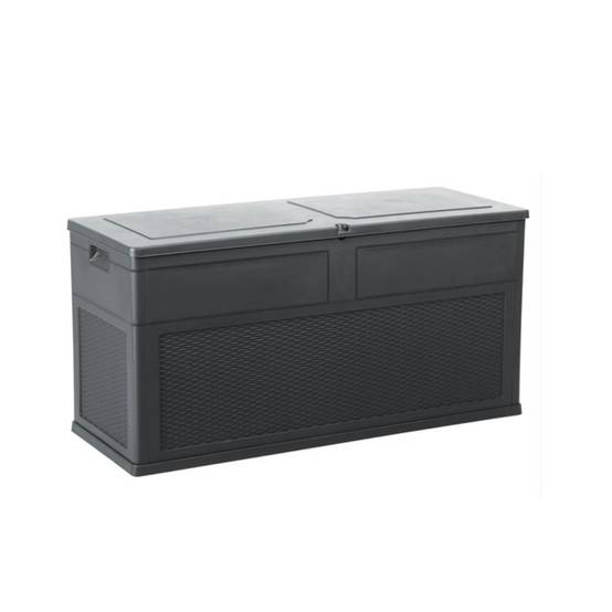 Coffre de Jardin en résine 320 Litres NOIR ANTHRACITE 119 X 46 X 60 cm Protection Anti UV TOSCANE TOOMAX - Image 1