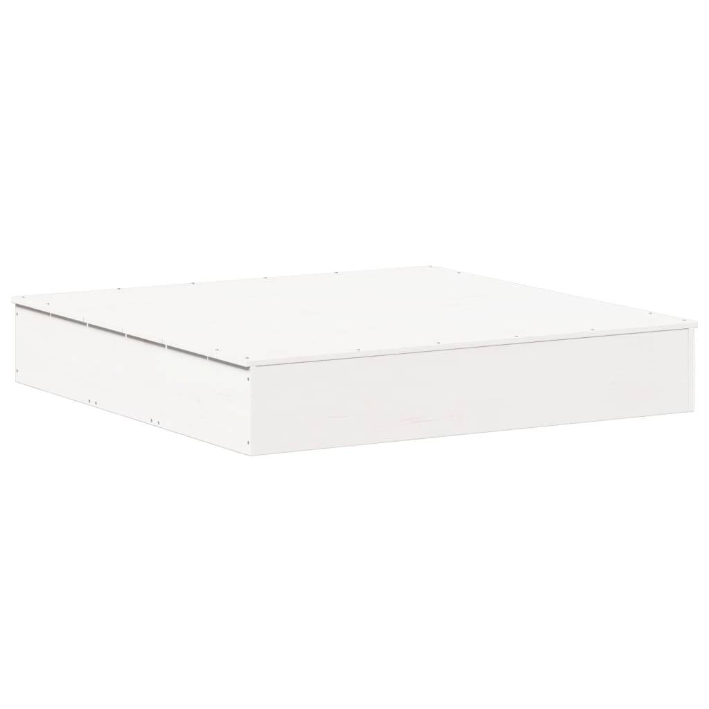 Bac à sable - Maison de jeu pour enfants avec couvercle blanc bois massif de pin - Image 1