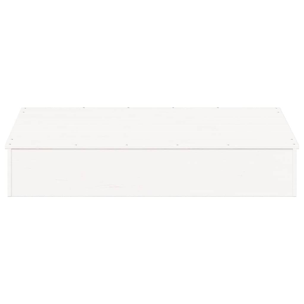 Bac à sable - Maison de jeu pour enfants avec couvercle blanc bois massif de pin - Image 4